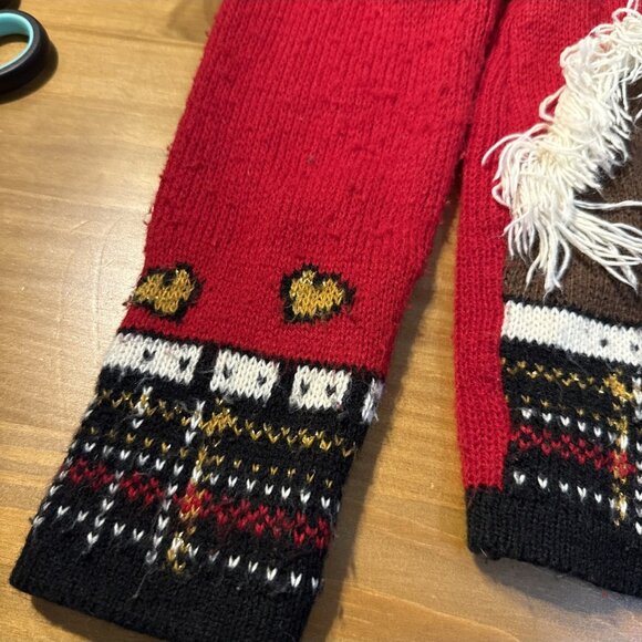 READ!  VTG Rods 3D Horse Girls Sweater Kids Medium 10/12 Craft Project Repurpose - Picture 5 of 14